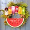 Hello Summer Decorations for Home Watermelon Door Hanger Sign 11 x 11.8 Inch Wooden Welcome Hanging Door Sign Decorative Ice Lolly Sunmmer Wall Decor for Front Door Wall Home